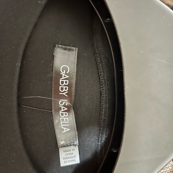 Gabby Isabella black ruffle zip sweater sz S - Picture 3 of 4